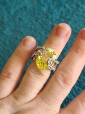 Peridot And White Sapphire Cocktail Ring